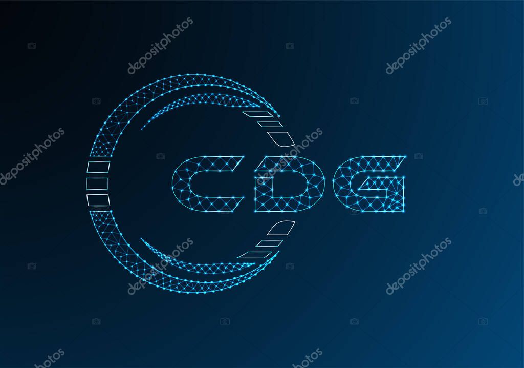 CDG low poly letter logo vector design. CDG lower poly logo design.