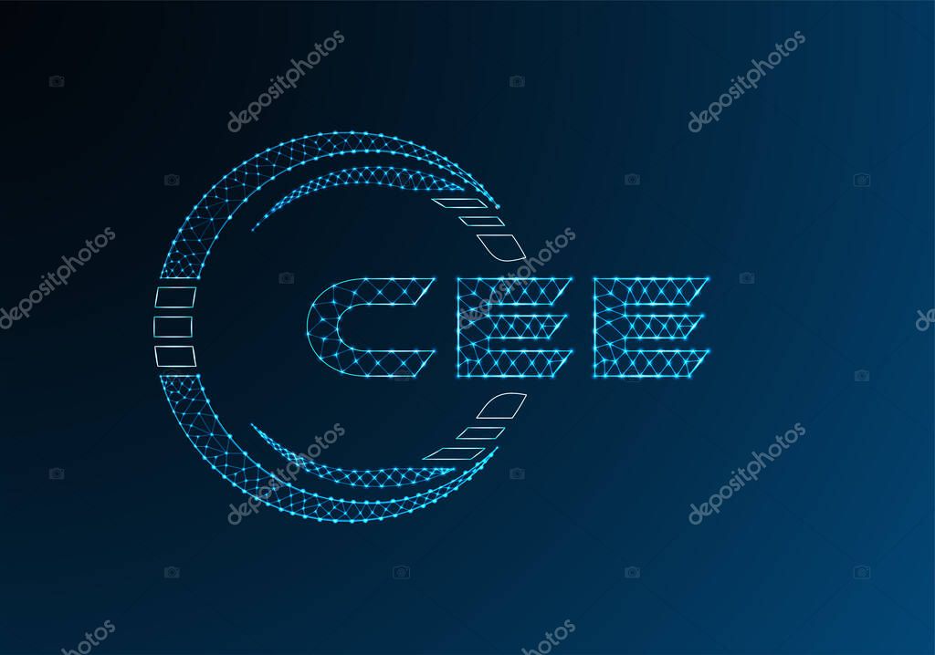 CEE low poly letter logo vector design. CEE lower poly logo design.