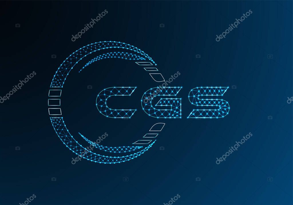 CGS low poly letter logo vector design. CGS lower poly logo design.