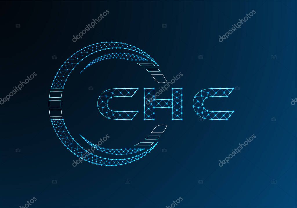 CHC low poly letter logo vector design. CHC lower poly logo design.