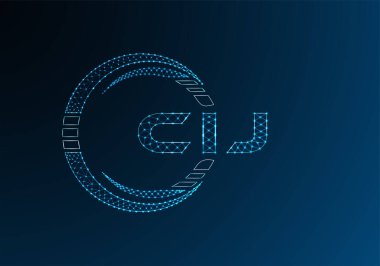 CIJ düşük poli harfli logo vektör tasarımı. CIJ düşük poli logo tasarımı. 