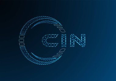 CIN düşük poli harfli logo vektör tasarımı. CIN düşük poli logo tasarımı. 