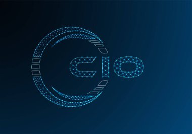 CIO düşük poli harfli logo vektör tasarımı. CIO düşük poli logo tasarımı. 