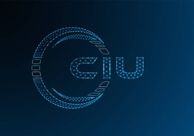 CIU düşük poli harfli logo vektör tasarımı. CIU düşük poli logo tasarımı. 