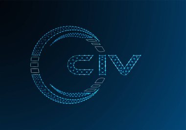 CIV düşük poli harfli logo vektör tasarımı. CIV düşük poli logo tasarımı. 