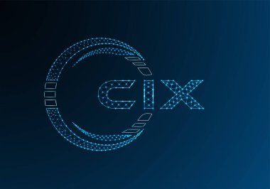 CIX düşük poli harfli logo vektör tasarımı. CIX düşük poli logo tasarımı. 
