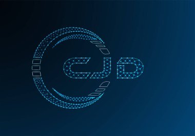 CJD düşük poli harfli logo vektör tasarımı. CJD düşük poli logo tasarımı. 