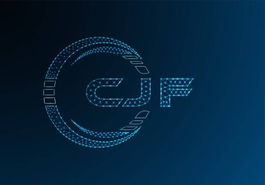 CJF düşük poli harfli logo vektör tasarımı. CJF düşük poli logo tasarımı. 