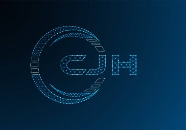 CJH düşük poli harfli logo vektör tasarımı. CJH düşük poli logo tasarımı. 