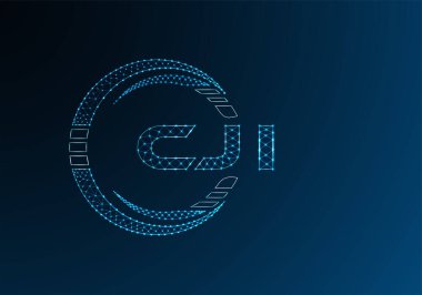 CJI düşük poli harfli logo vektör tasarımı. CJI düşük poli logo tasarımı. 