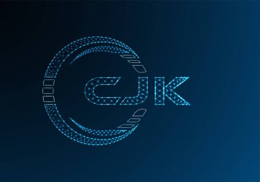 CJK düşük poli harfli logo vektör tasarımı. CJK düşük poli logo tasarımı. 