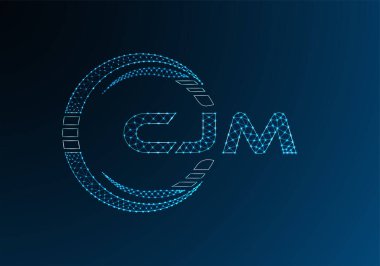 CJM düşük poli harfli logo vektör tasarımı. CJM düşük poli logo tasarımı. 