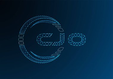 CJO düşük poli harfli logo vektör tasarımı. CJO düşük poli logo tasarımı. 