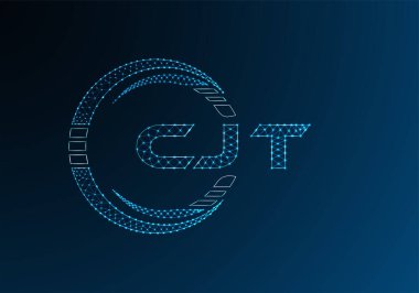CJT düşük poli harfli logo vektör tasarımı. CJT düşük poli logo tasarımı. 