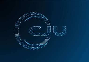 CJU düşük poli harfli logo vektör tasarımı. CJU düşük poli logo tasarımı. 