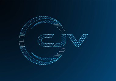 CJV düşük poli harfli logo vektör tasarımı. CJV düşük poli logo tasarımı. 