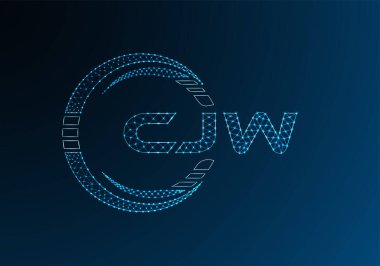 CJW düşük poli harfli logo vektör tasarımı. CJW düşük poli logo tasarımı. 