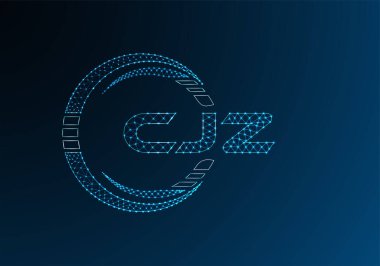 CJZ düşük poli harfli logo vektör tasarımı. CJZ düşük poli logo tasarımı. 