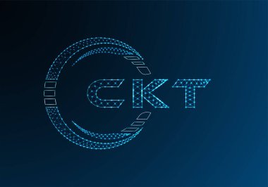 CKT düşük poli harfli logo vektör tasarımı. CKT düşük poli logo tasarımı. 