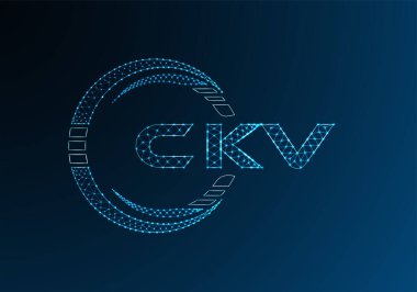 CKV düşük poli harfli logo vektör tasarımı. CKV düşük poli logo tasarımı. 