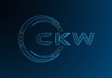CKW düşük poli harfli logo vektör tasarımı. CKW düşük poli logo tasarımı. 