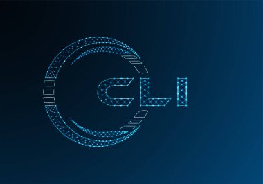 CLI düşük poli harfli logo vektör tasarımı. CLI düşük poli logo tasarımı. 