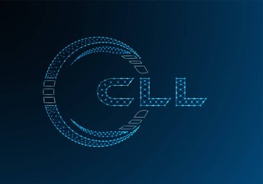 CLL düşük poli harfli logo vektör tasarımı. CLL düşük poli logo tasarımı. 