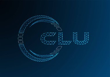 CLU düşük poli harfli logo vektör tasarımı. CLU düşük poli logo tasarımı. 