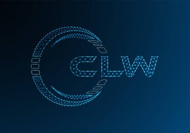 CLW düşük poli harfli logo vektör tasarımı. CLW düşük poli logo tasarımı. 