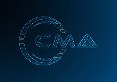 CMA düşük poli harfli logo vektör tasarımı. CMA düşük poli logo tasarımı. 