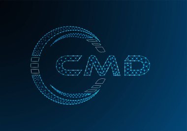 CMD düşük poli harfli logo vektör tasarımı. CMD düşük poli logo tasarımı. 