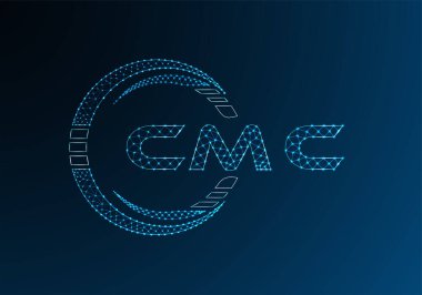 CMC düşük poli harfli logo vektör tasarımı. CMC düşük poli logo tasarımı. 