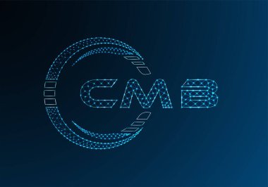 CMB düşük poli harfli logo vektör tasarımı. CMB düşük poli logo tasarımı. 