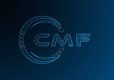 CMF düşük poli harfli logo vektör tasarımı. CMF düşük poli logo tasarımı. 