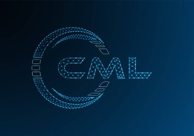 CML düşük poli harfli logo vektör tasarımı. CML düşük poli logo tasarımı. 