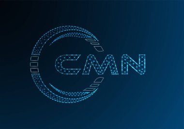 CMN düşük poli harfli logo vektör tasarımı. CMN düşük poli logo tasarımı. 