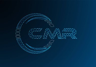 CMR düşük poli harfli logo vektör tasarımı. CMR düşük poli logo tasarımı. 