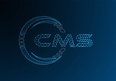 CMS düşük poli harfli logo vektör tasarımı. CMS düşük poli logo tasarımı. 