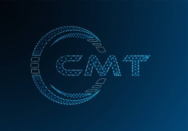 CMT düşük poli harfli logo vektör tasarımı. CMT düşük poli logo tasarımı. 