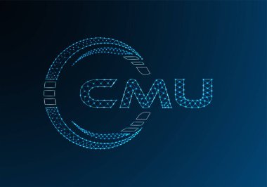 CMU düşük poli harfli logo vektör tasarımı. CMU düşük poli logo tasarımı. 