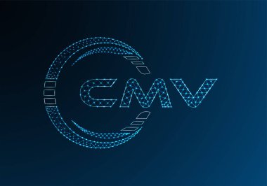 CMV düşük poli harfli logo vektör tasarımı. CMV düşük poli logo tasarımı. 