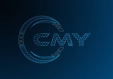 CMY düşük poli harfli logo vektör tasarımı. CMY düşük poli logo tasarımı. 