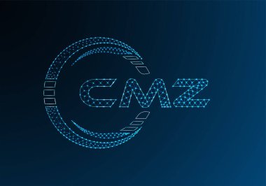 CMZ düşük poli harfli logo vektör tasarımı. CMZ düşük poli logo tasarımı. 