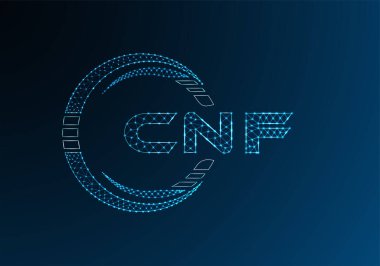 CNF düşük poli harfli logo vektör tasarımı. CNF düşük poli logo tasarımı. 