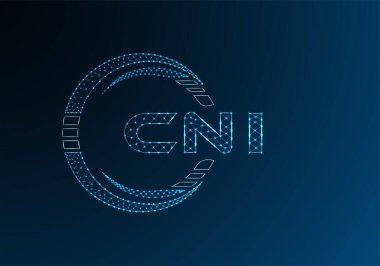 CNI düşük poli harfli logo vektör tasarımı. CNI düşük poli logo tasarımı. 
