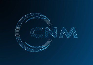 CNM düşük poli harfli logo vektör tasarımı. CNM düşük poli logo tasarımı. 
