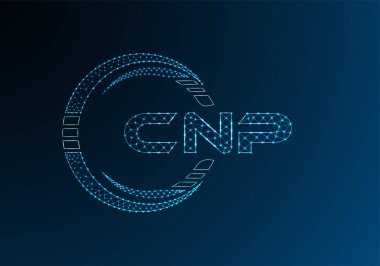 CNP düşük poli harfli logo vektör tasarımı. CNP düşük poli logo tasarımı. 