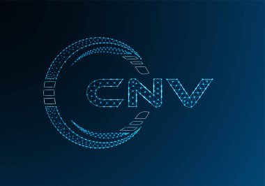 CNV düşük poli harfli logo vektör tasarımı. CNV düşük poli logo tasarımı. 