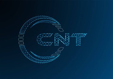 CNT düşük poli harfli logo vektör tasarımı. CNT düşük poli logo tasarımı. 