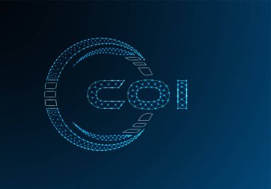 COI düşük poli harfli logo vektör tasarımı. COI düşük poli logo tasarımı. 